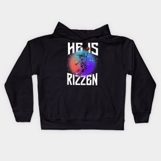 He is Rizzen-Jesus Basketball Meme Kids Hoodie